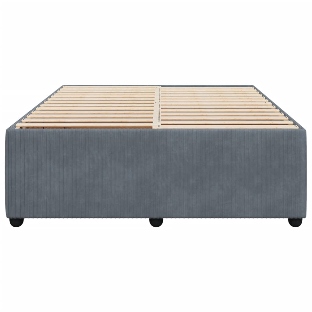 Cadre de lit sans matelas gris foncé 140x200 cm velours