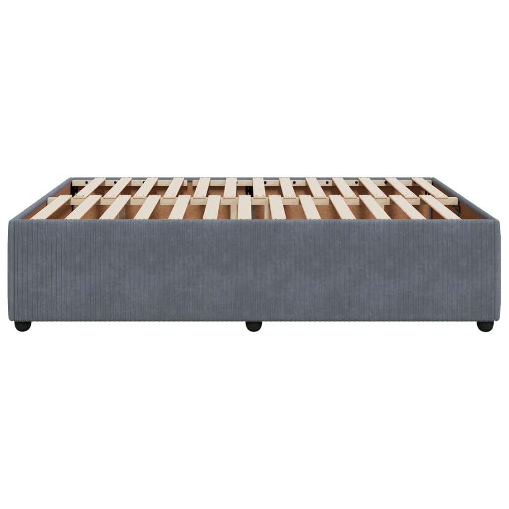 Cadre de lit sans matelas gris foncé 140x200 cm velours