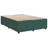 Cadre de lit sans matelas vert foncé 140x200 cm velours