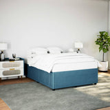 Bed frame without mattress blue 140x200 cm velvet