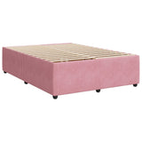 Cadre de lit sans matelas rose 140x200 cm velours