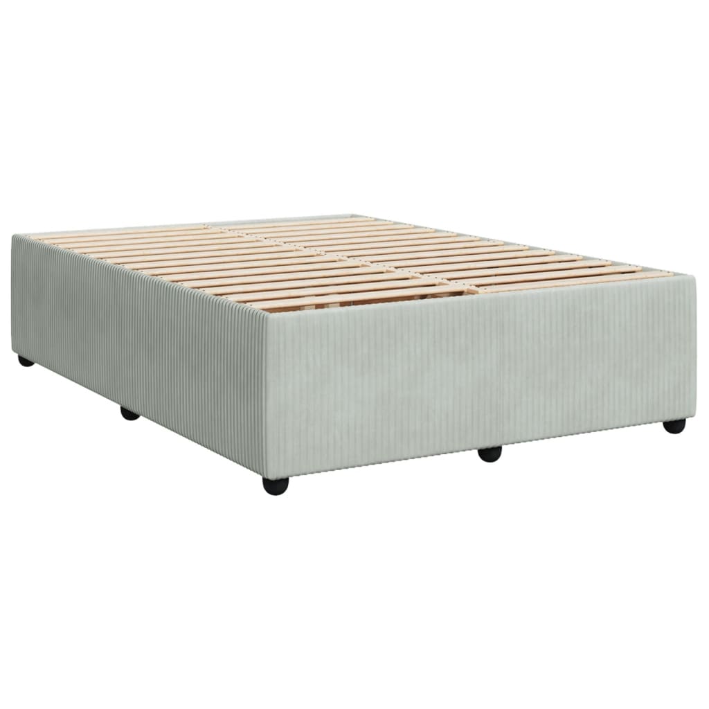 Cadre de lit sans matelas gris clair 160x200 cm velours