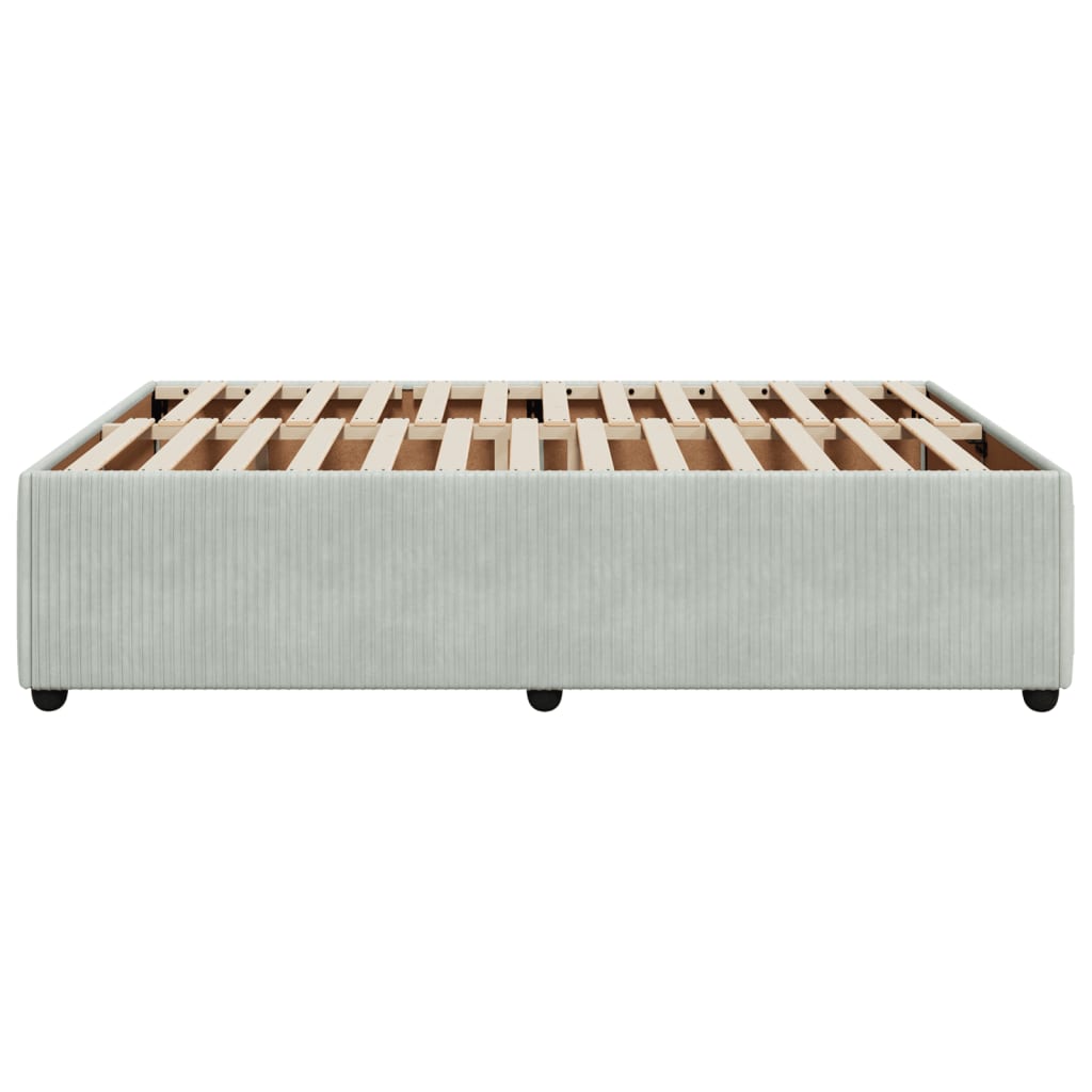 Cadre de lit sans matelas gris clair 160x200 cm velours