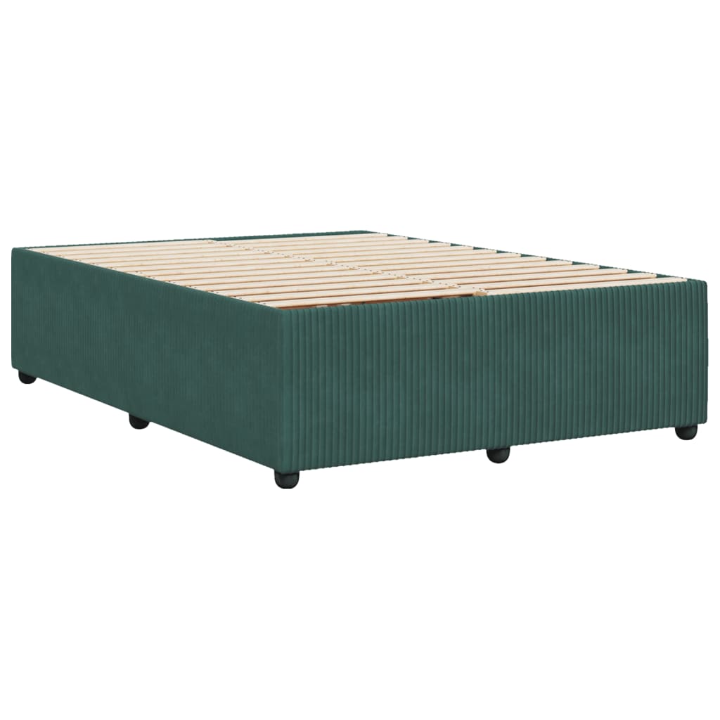 Cadre de lit sans matelas vert foncé 160x200 cm velours