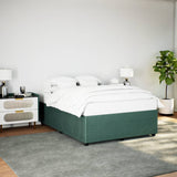 Cadre de lit sans matelas vert foncé 160x200 cm velours