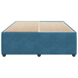 Bed frame without mattress blue 160x200 cm velvet