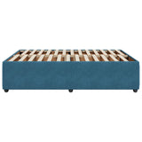 Bed frame without mattress blue 160x200 cm velvet