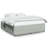 Cadre de lit sans matelas gris clair 180x200 cm velours