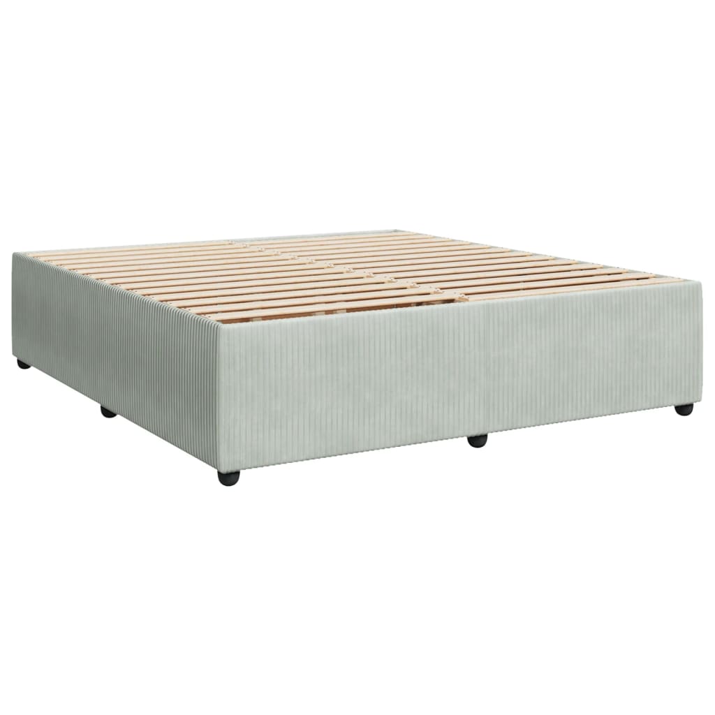 Cadre de lit sans matelas gris clair 180x200 cm velours