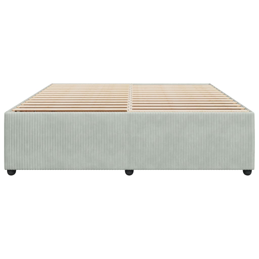 Cadre de lit sans matelas gris clair 180x200 cm velours