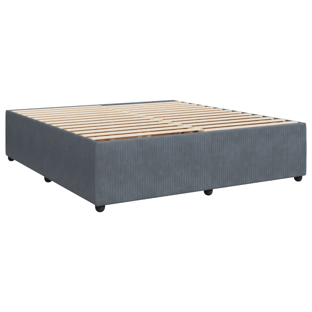 Cadre de lit sans matelas gris foncé 180x200 cm velours