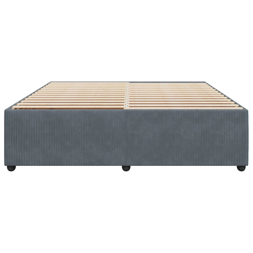 Cadre de lit sans matelas gris foncé 180x200 cm velours