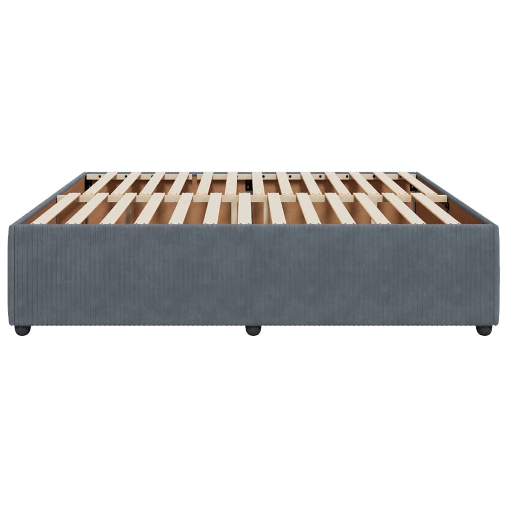 Cadre de lit sans matelas gris foncé 180x200 cm velours