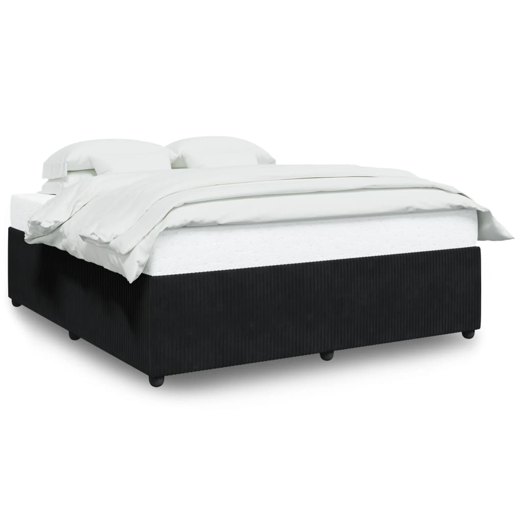 Cadre de lit sans matelas noir 180x200 cm velours