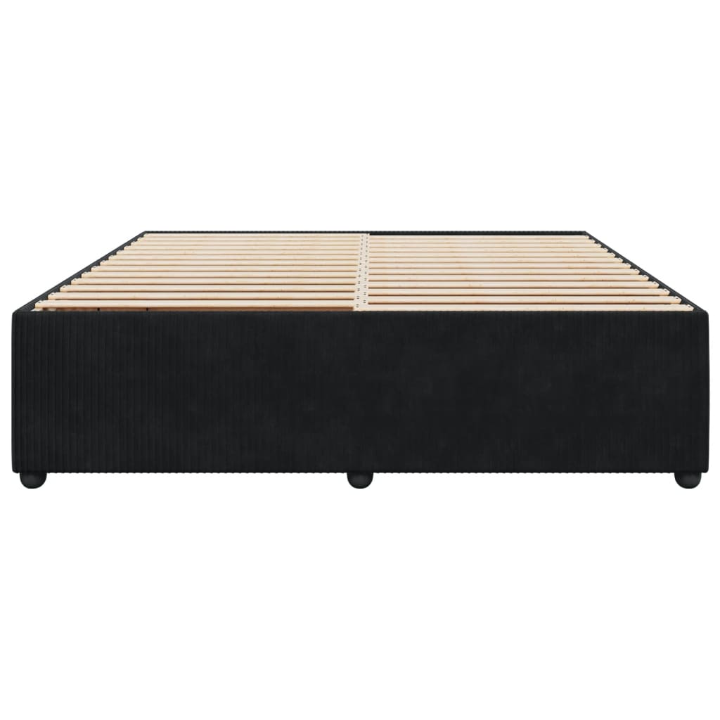 Cadre de lit sans matelas noir 180x200 cm velours