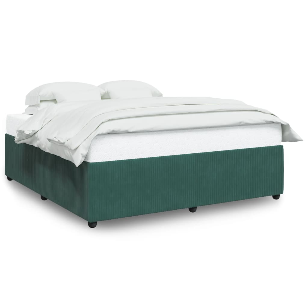 Cadre de lit sans matelas vert foncé 180x200 cm velours