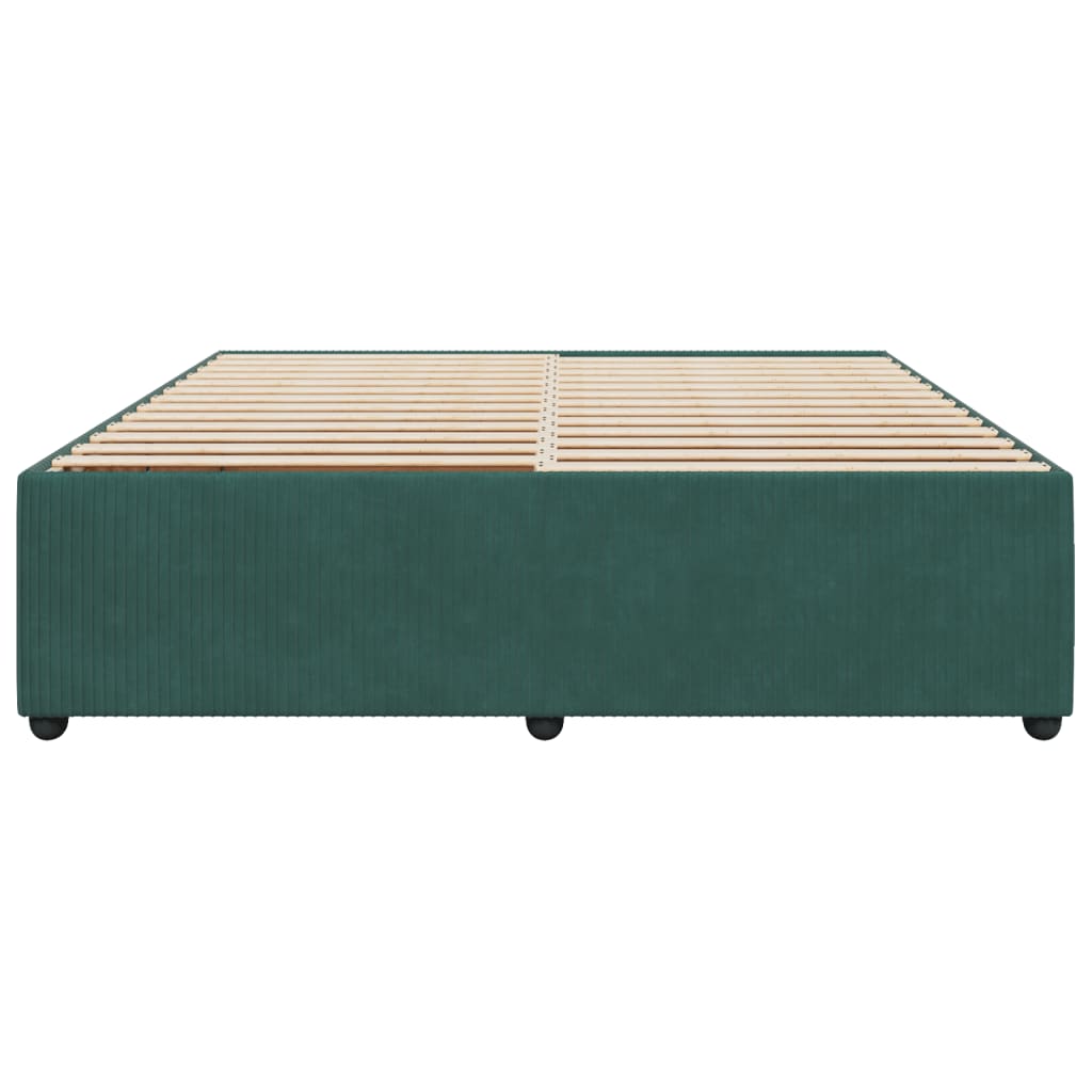 Cadre de lit sans matelas vert foncé 180x200 cm velours