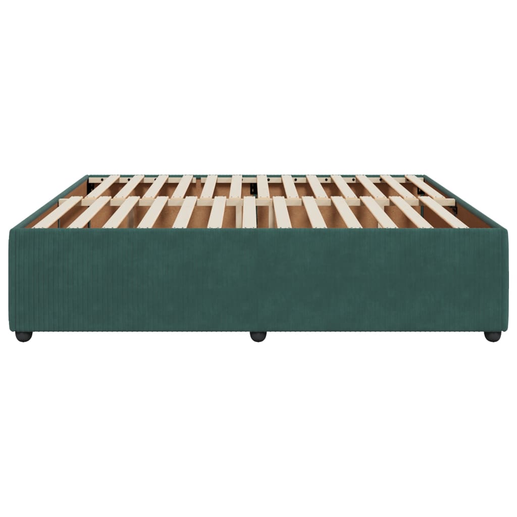 Cadre de lit sans matelas vert foncé 180x200 cm velours