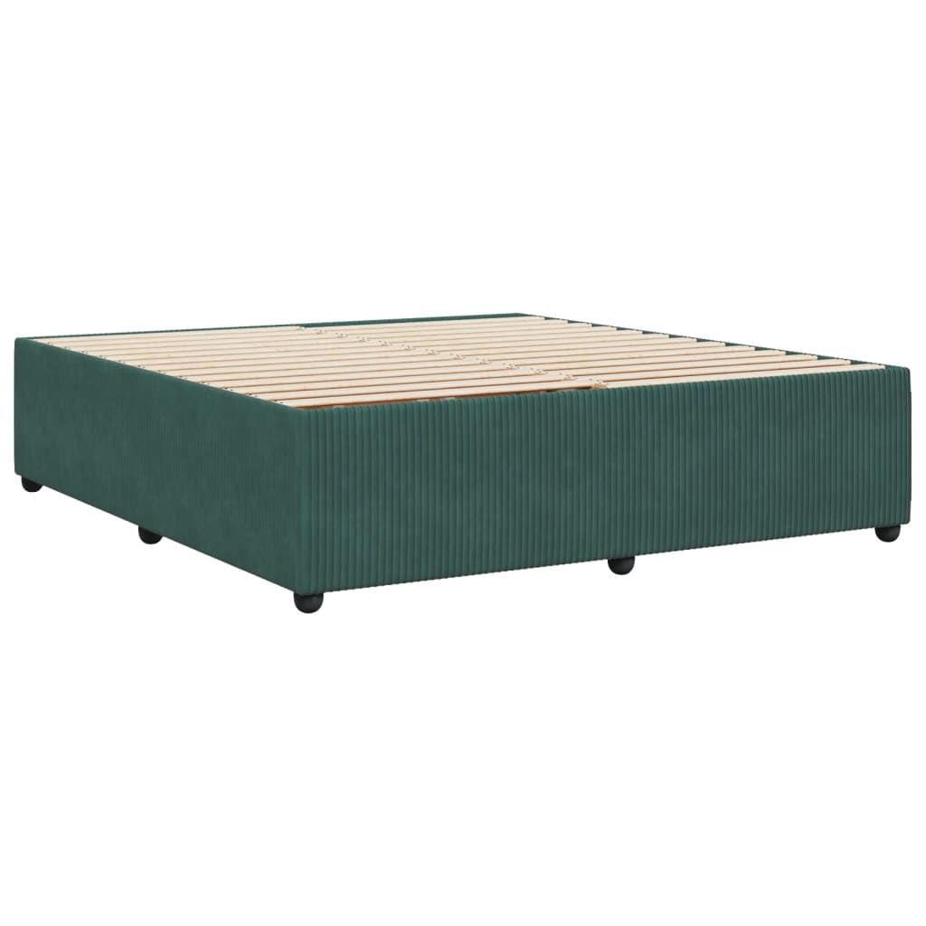 Cadre de lit sans matelas vert foncé 180x200 cm velours