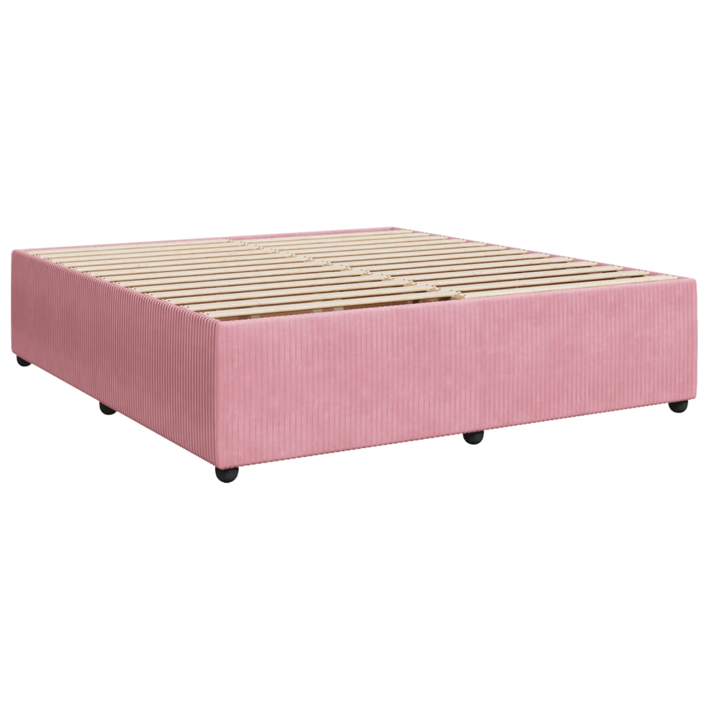 Cadre de lit sans matelas rose 180x200 cm velours