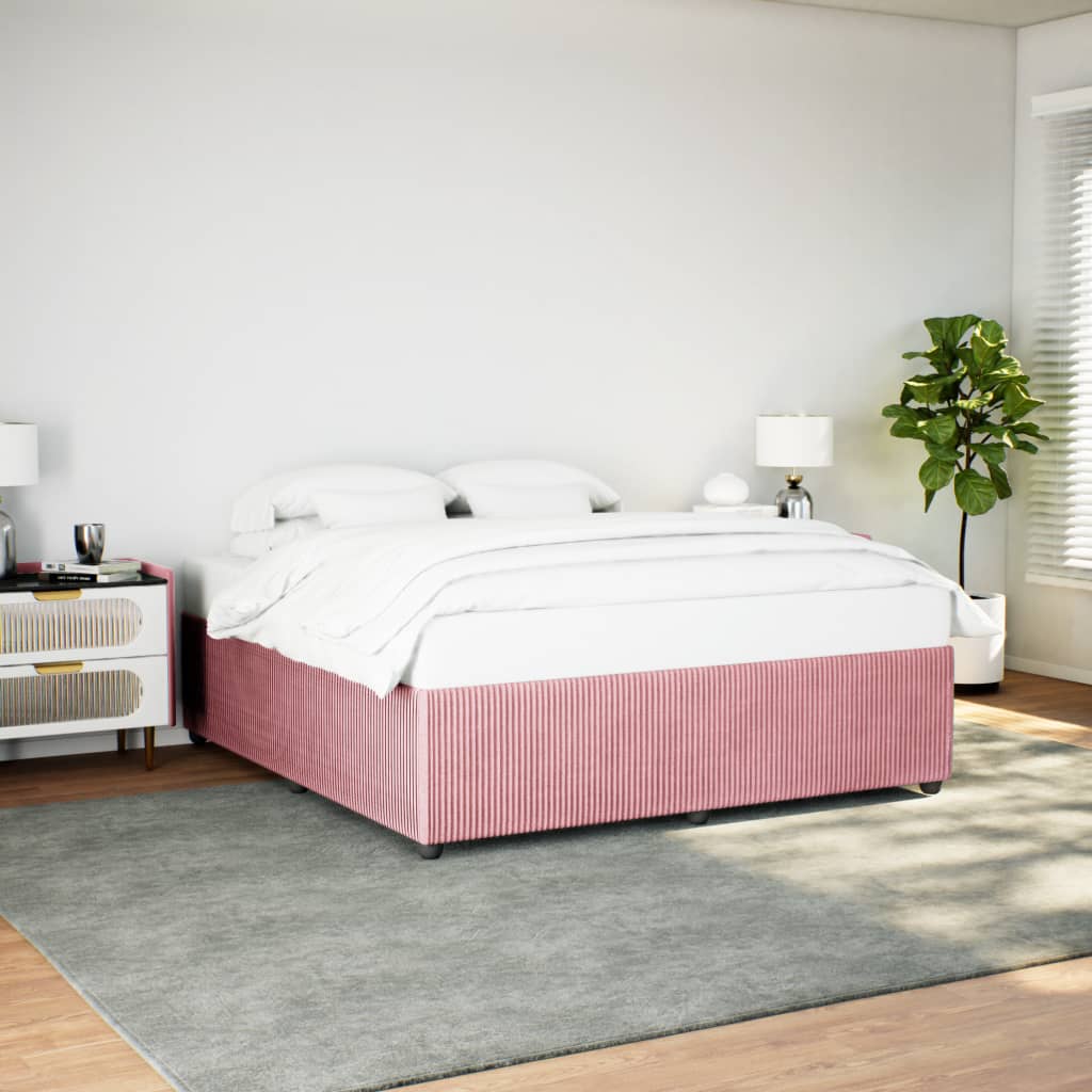 Cadre de lit sans matelas rose 180x200 cm velours