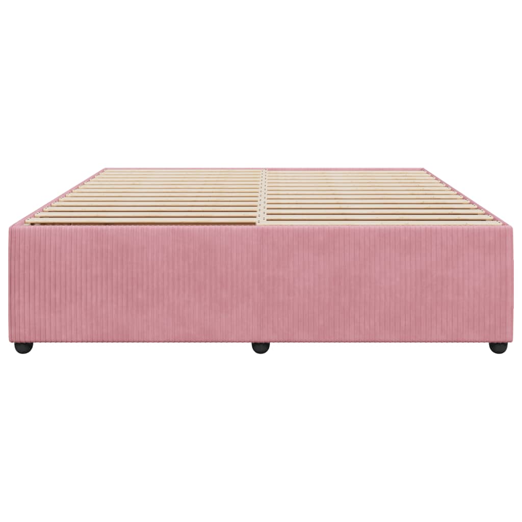 Cadre de lit sans matelas rose 180x200 cm velours