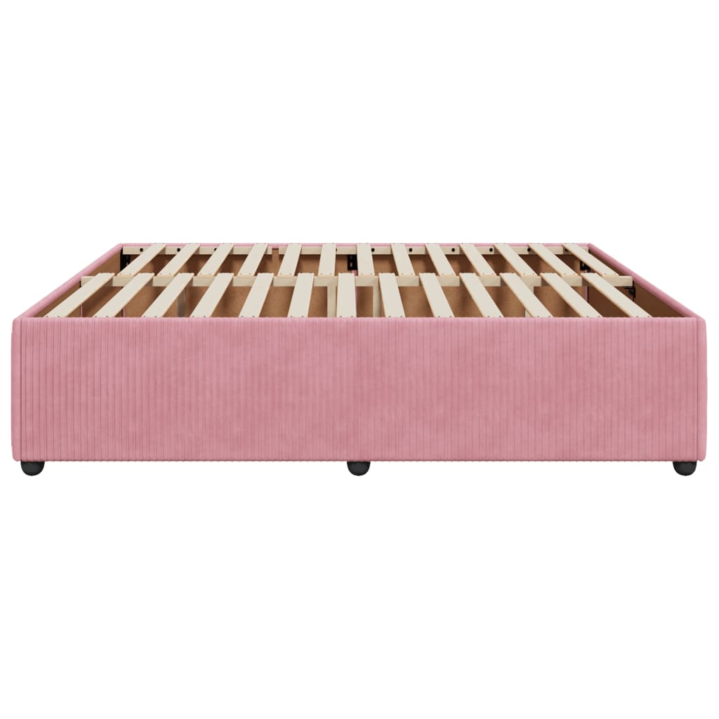 Cadre de lit sans matelas rose 180x200 cm velours