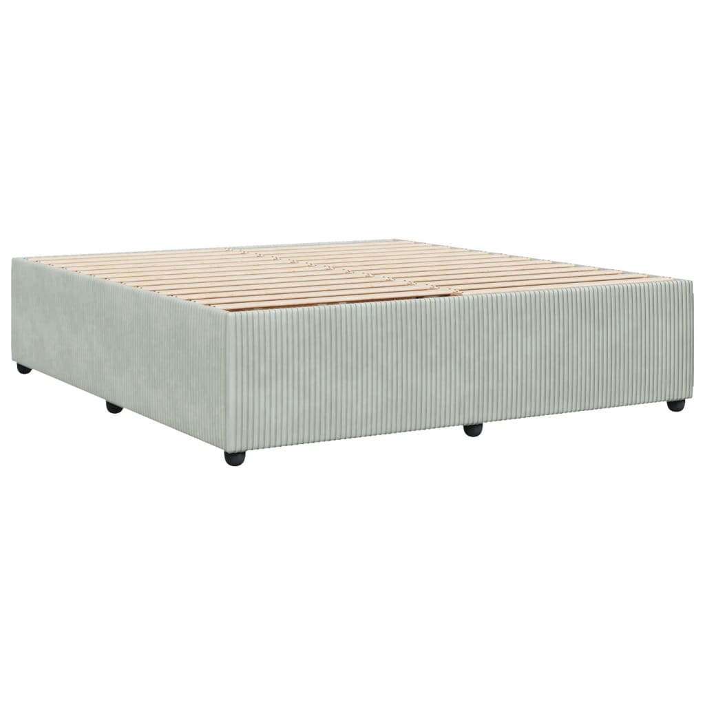 Cadre de lit sans matelas gris clair 200x200 cm velours