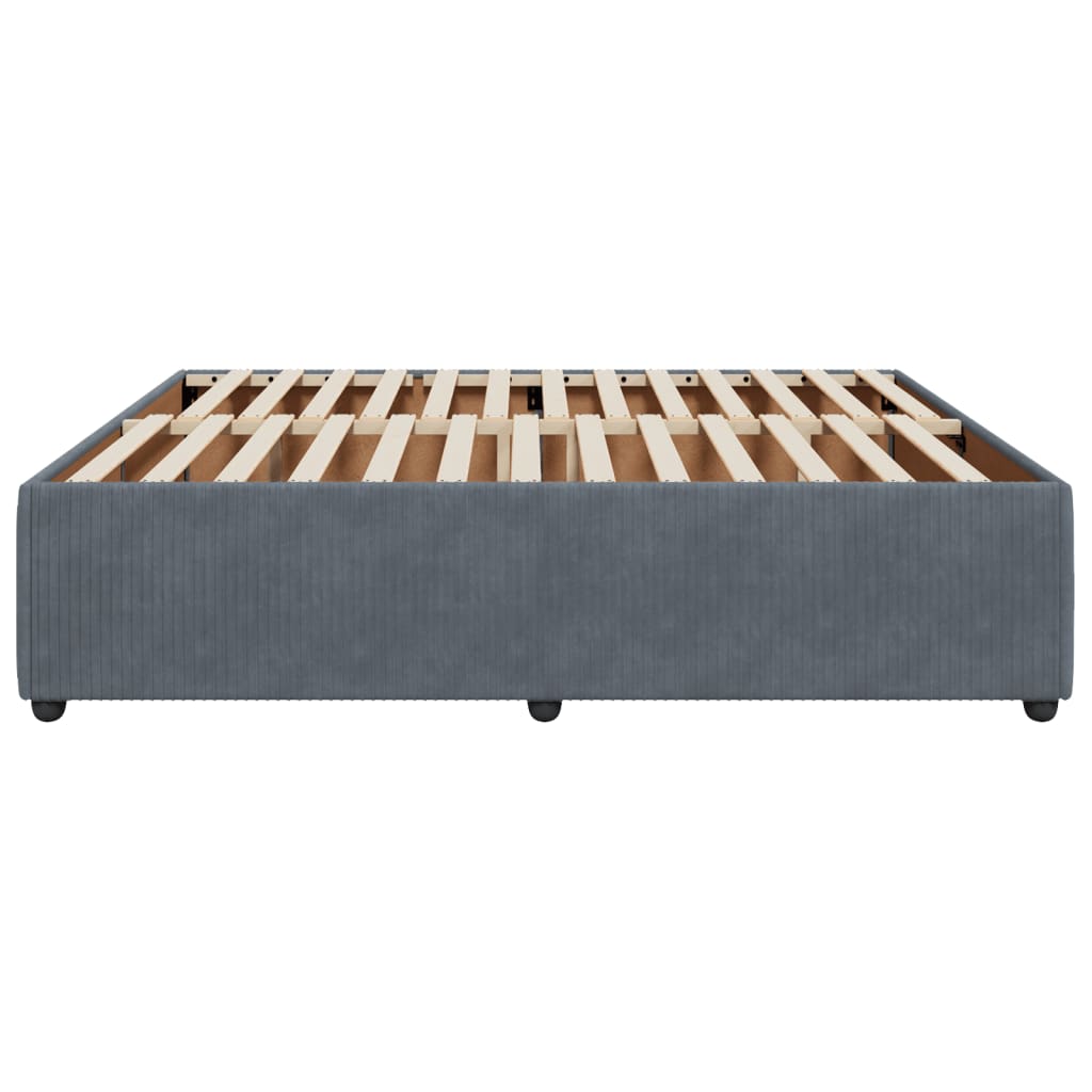 Cadre de lit sans matelas gris foncé 200x200 cm velours