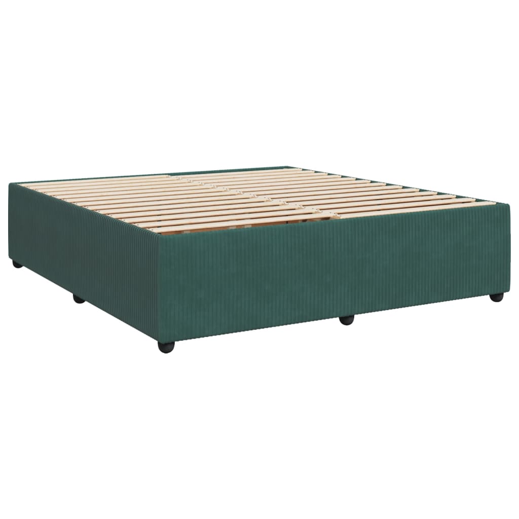 Cadre de lit sans matelas vert foncé 200x200 cm velours