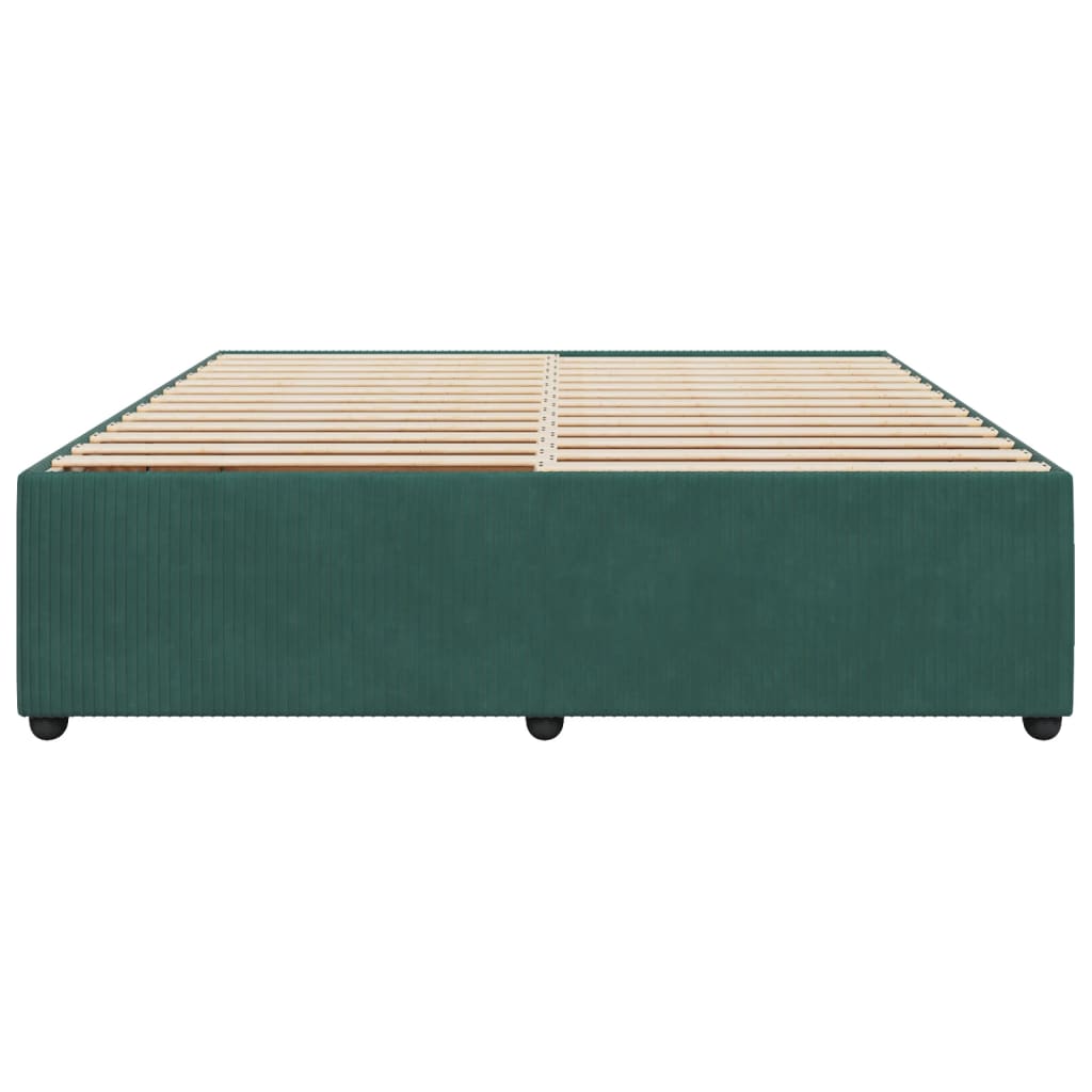 Cadre de lit sans matelas vert foncé 200x200 cm velours