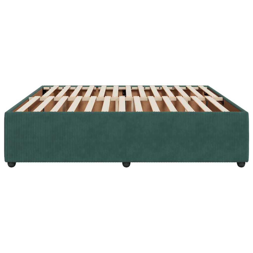 Cadre de lit sans matelas vert foncé 200x200 cm velours