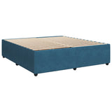 Cadre de lit sans matelas bleu 200x200 cm velours