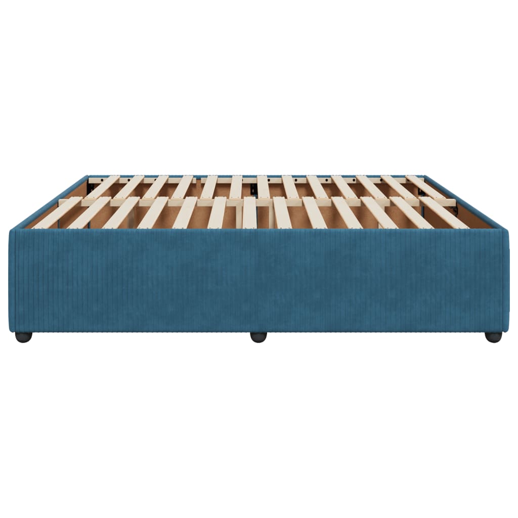 Cadre de lit sans matelas bleu 200x200 cm velours