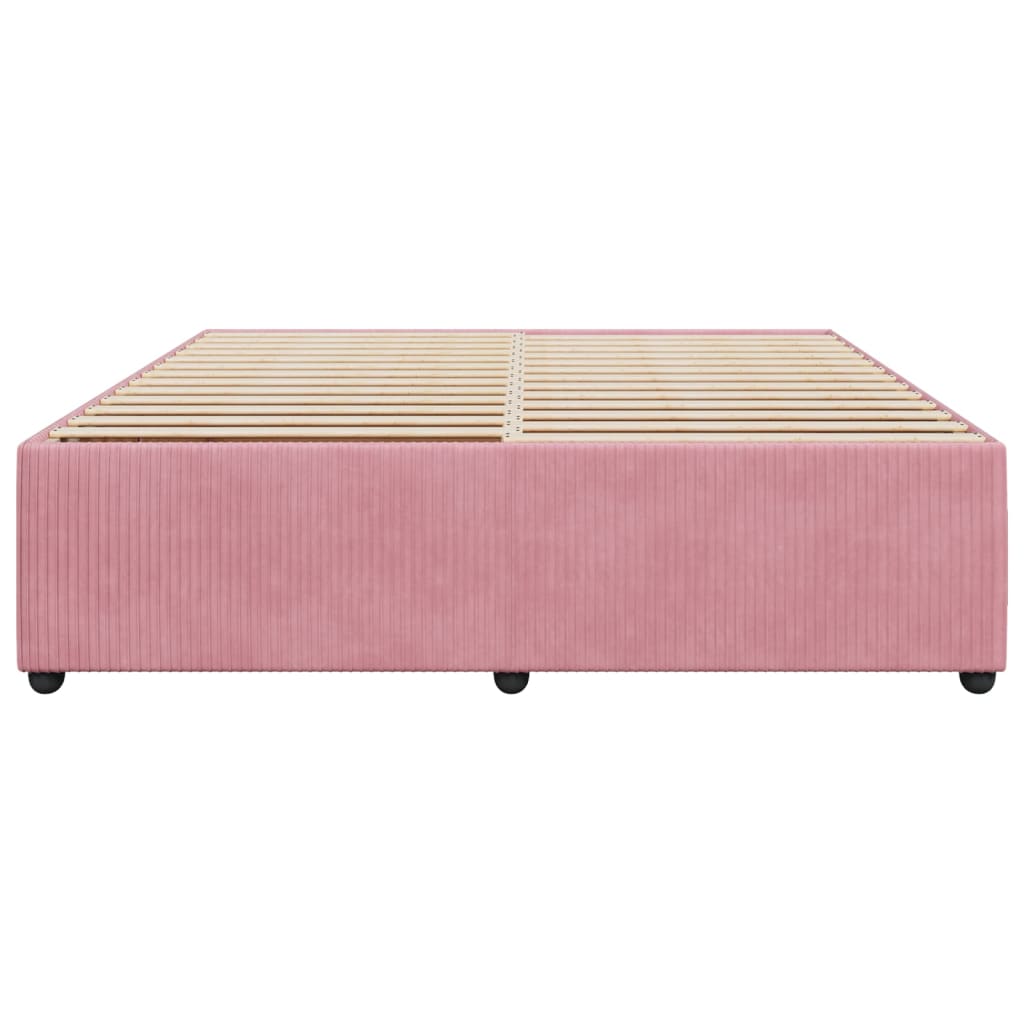 Cadre de lit sans matelas rose 200x200 cm velours