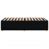 Black single fabric bed frame without mattress