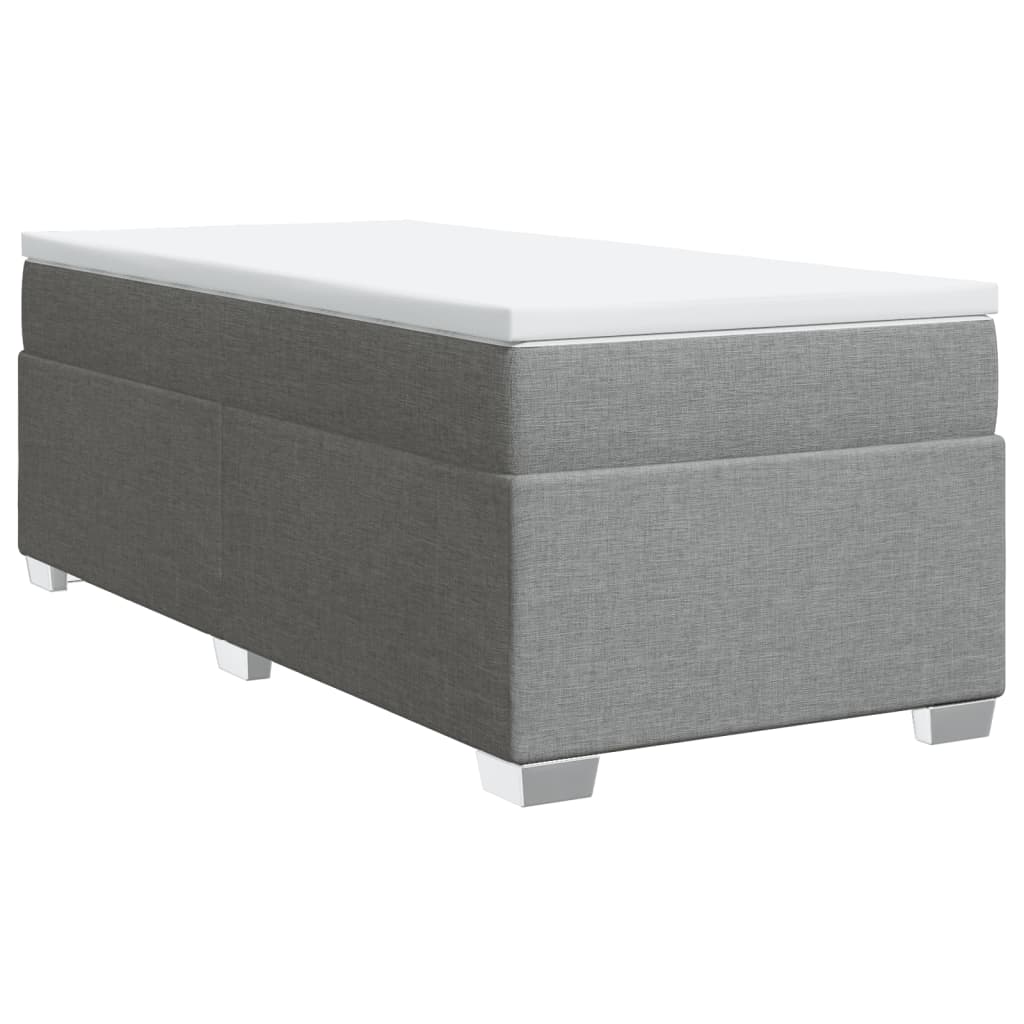 Sommier à lattes de lit avec matelas gris clair 80x200 cm tissu