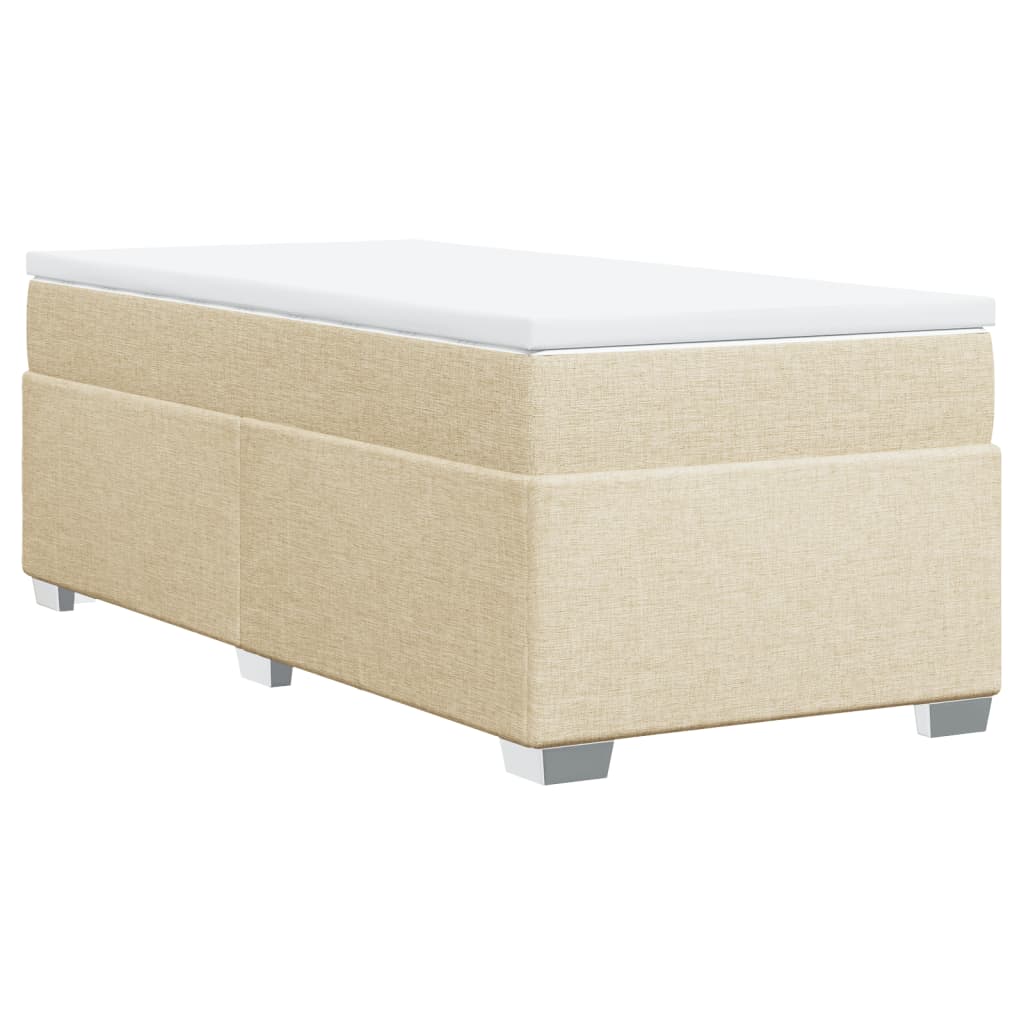 Sommier à lattes de lit avec matelas Crème 80x200 cm Tissu