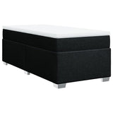 Slatted bed base with mattress Black 90x190 cm Fabric