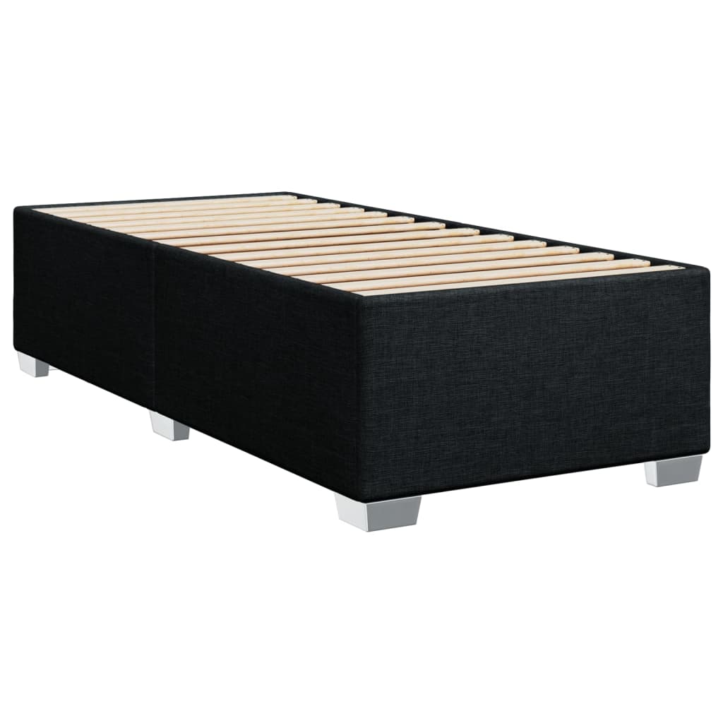 Slatted bed base with mattress Black 90x190 cm Fabric