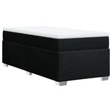 Slatted bed base with mattress Black 90x190 cm Fabric