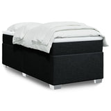 Slatted bed base with mattress Black 90x190 cm Fabric