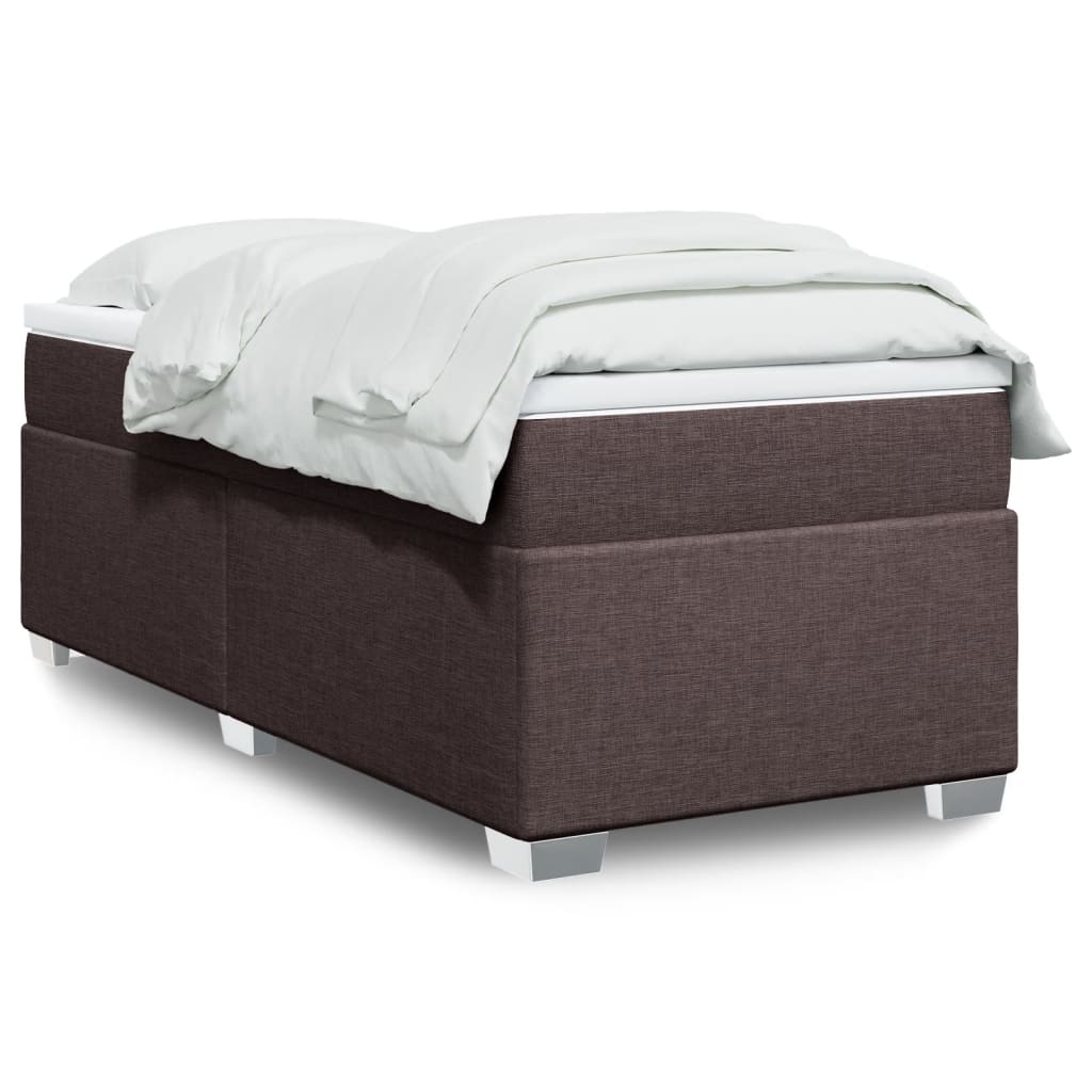 Slatted bed base with mattress Dark brown 90x190 cm