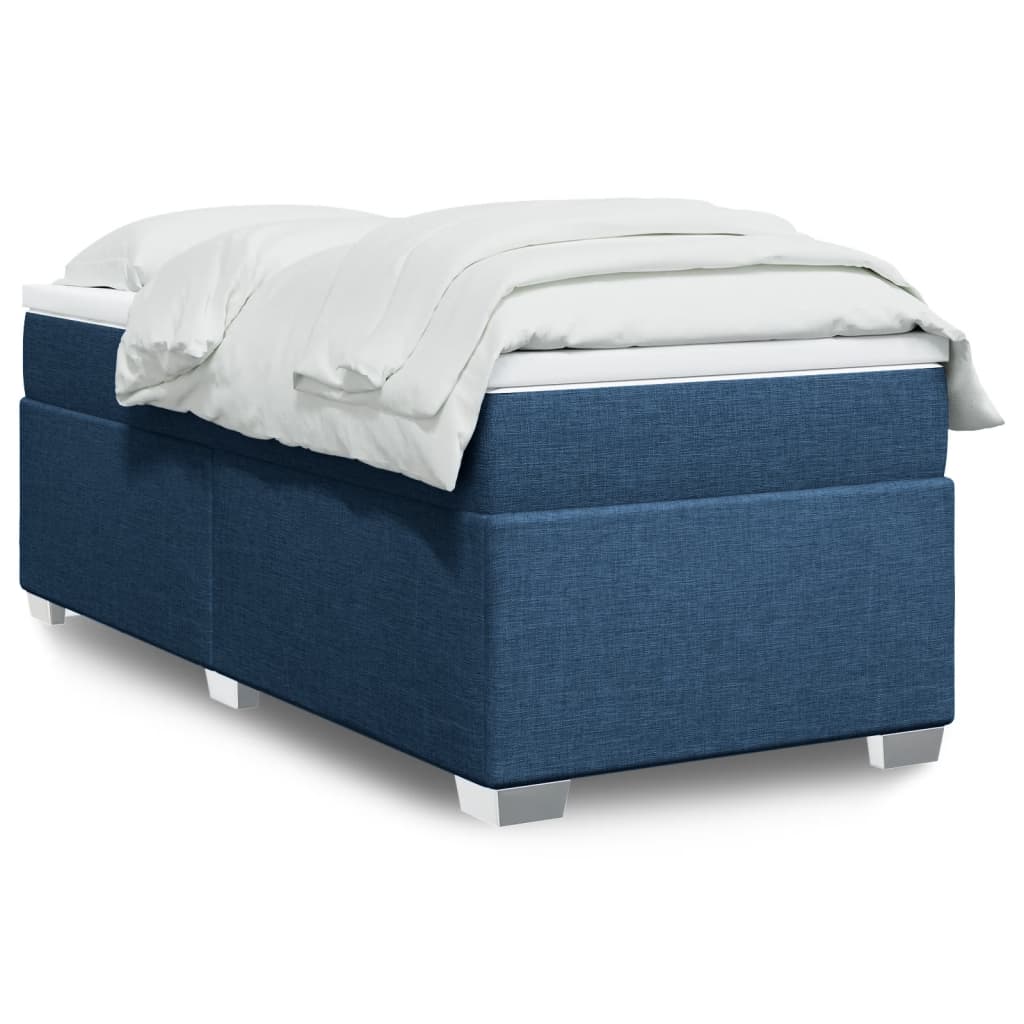 Slatted bed base with mattress Blue 90x190 cm Fabric