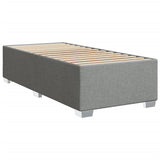 Slatted bed base with mattress Light grey 90x200 cm Fabric