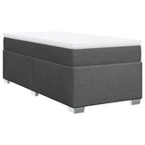 Sommier à lattes de lit avec matelas Gris foncé 90x200 cm Tissu