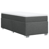 Sommier à lattes de lit avec matelas Gris foncé 90x200 cm Tissu