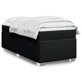 Slatted bed base with mattress Black 90x200 cm Fabric