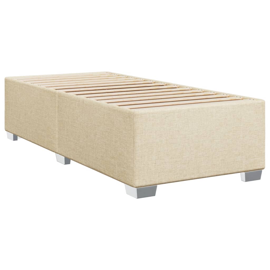 Bed slatted base with mattress Cream 90x200 cm Fabric