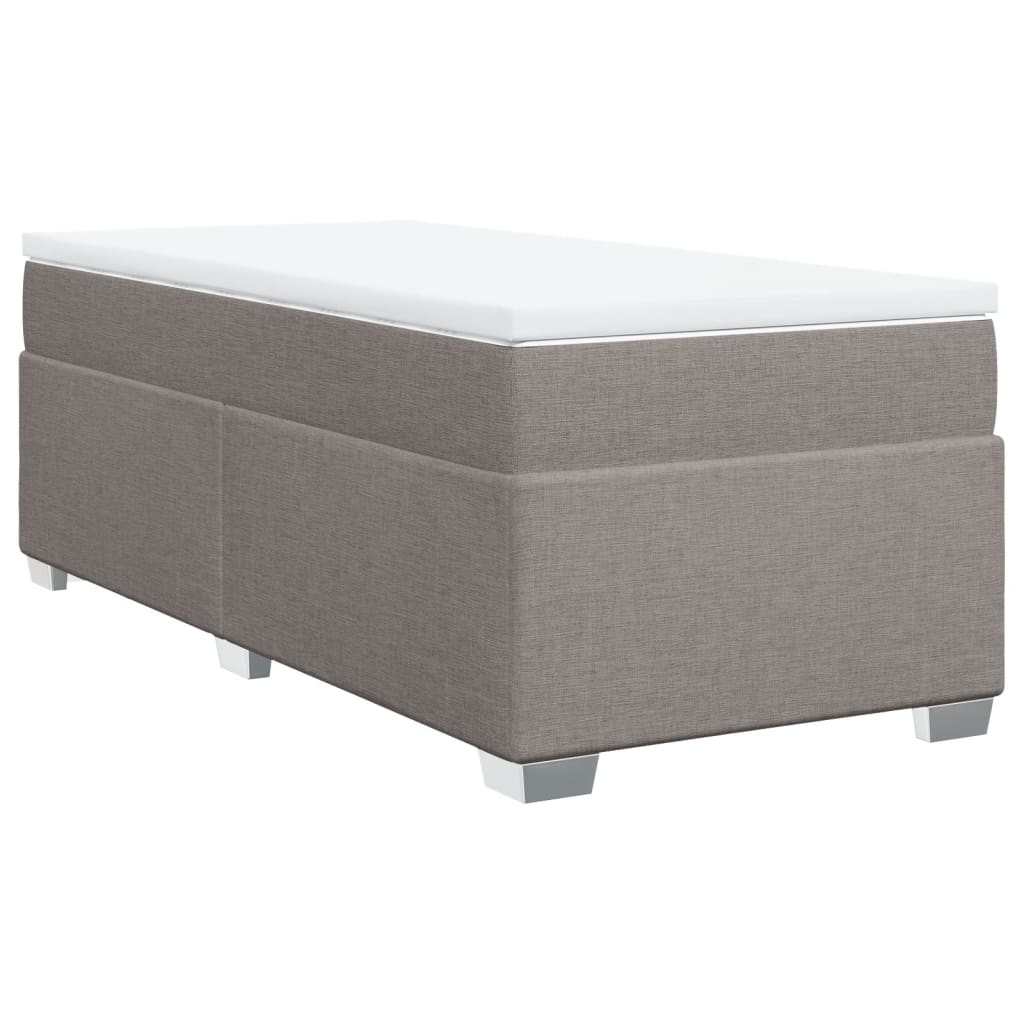 Sommier à lattes de lit avec matelas Taupe 100x200 cm Tissu